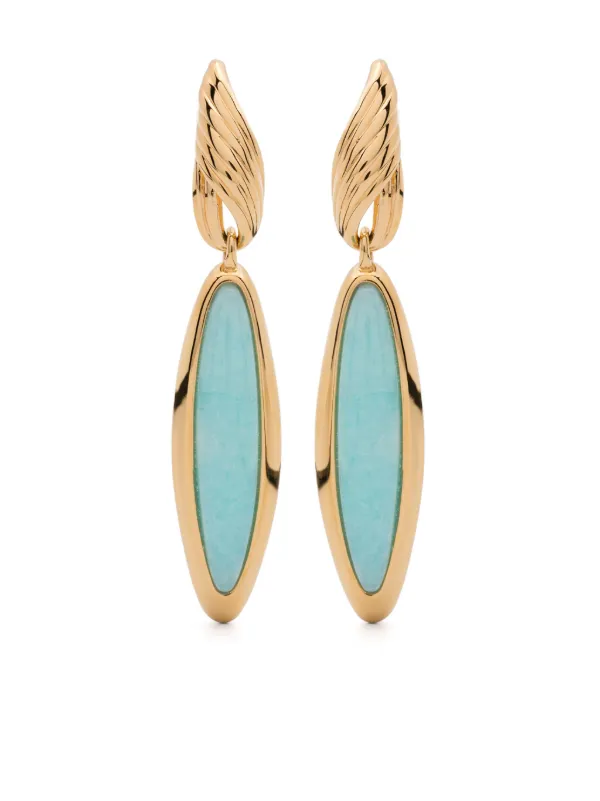 【MISSOMA】Wavy Ridge Gemstone ピアス 2色 MISSOMA Wavy Ridge Gemstone Double Drop Earrings in 18ct