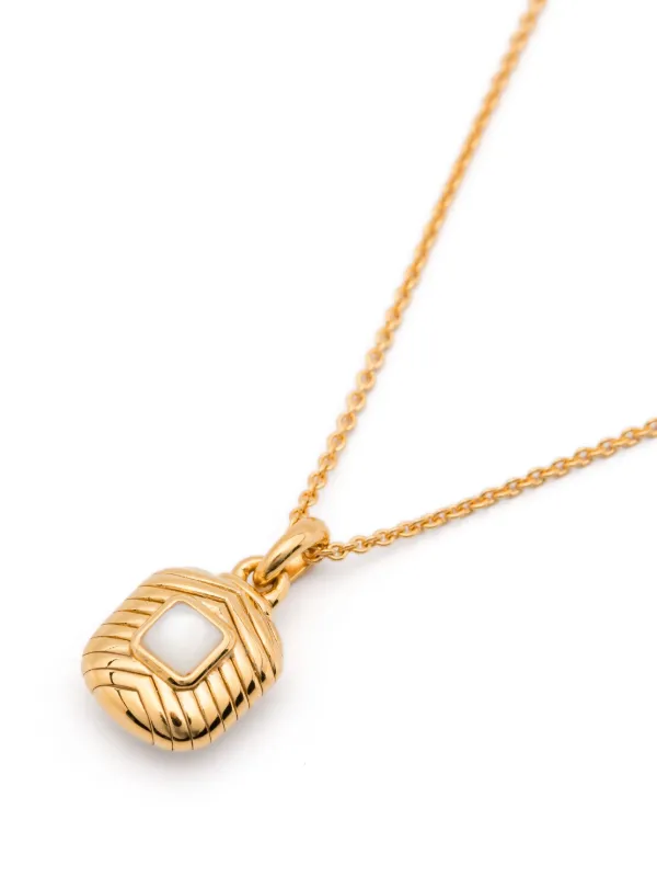 Missoma Engraved Square Mini Pendant Necklace Gold FARFETCH DE