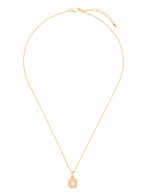 Missoma engraved square mini pendant necklace