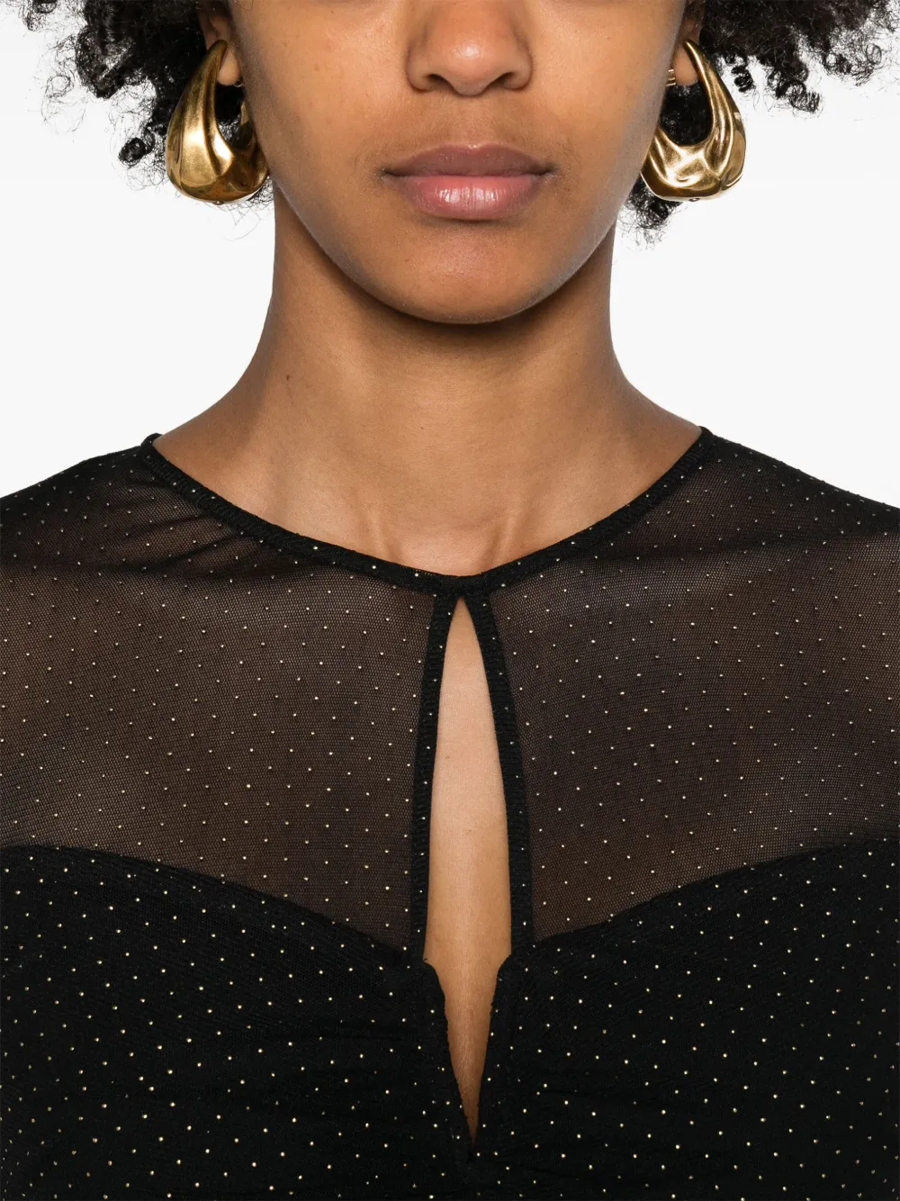 NISSA Flared midi-jurk met studs Zwart