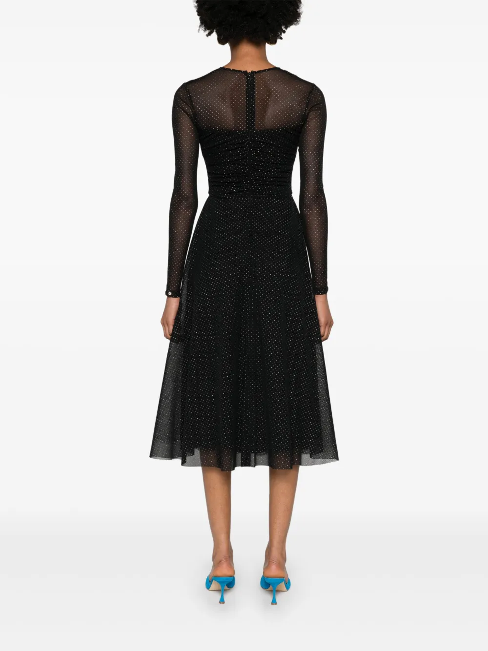NISSA Flared midi-jurk met studs Zwart