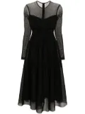 NISSA studded flared midi dress - Black