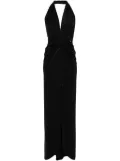 NISSA plunging V-neck maxi dress - Black