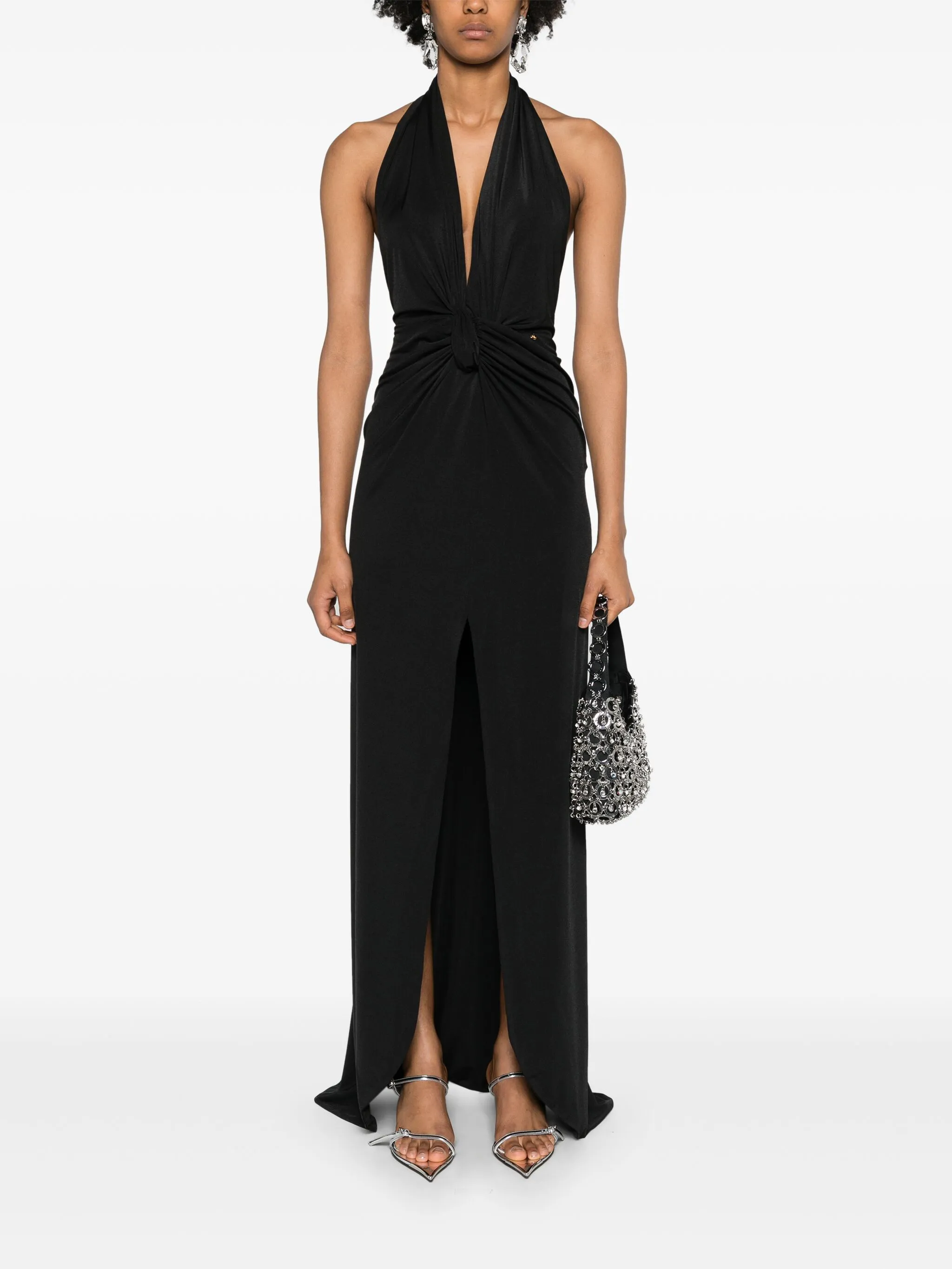 NISSA plunging V-neck maxi dress
