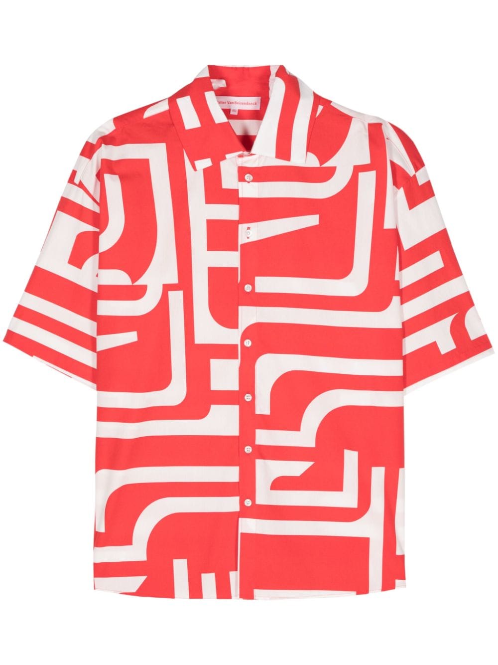 Walter Van Beirendonck logo-print cotton shirt - Rosso