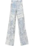 PDF dust-effect straight-leg jeans - Blue