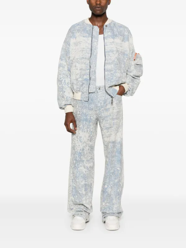 PDF Straight Jeans Met Stof Effect | Blauw | FARFETCH NL