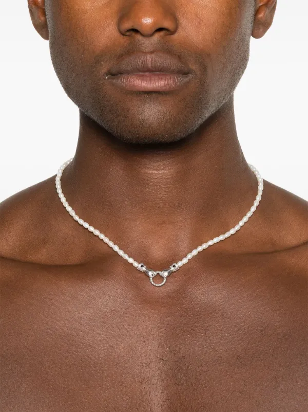 Missoma Harris Reed In Good Hands Necklace Серебристый FARFETCH KZ