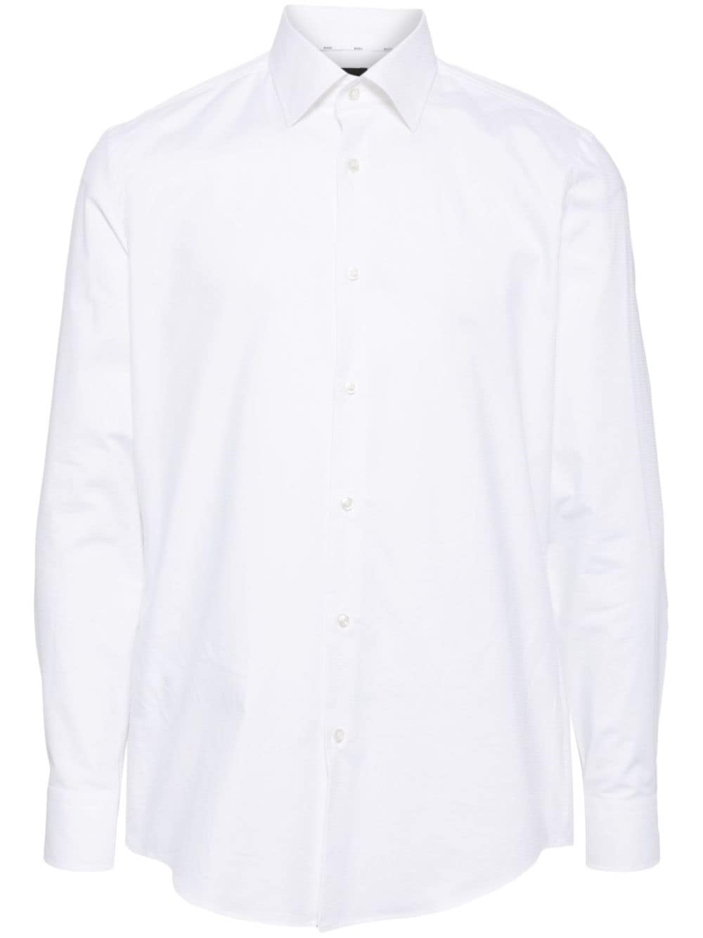 Hugo Boss Classic-collar Poplin Shirt In White