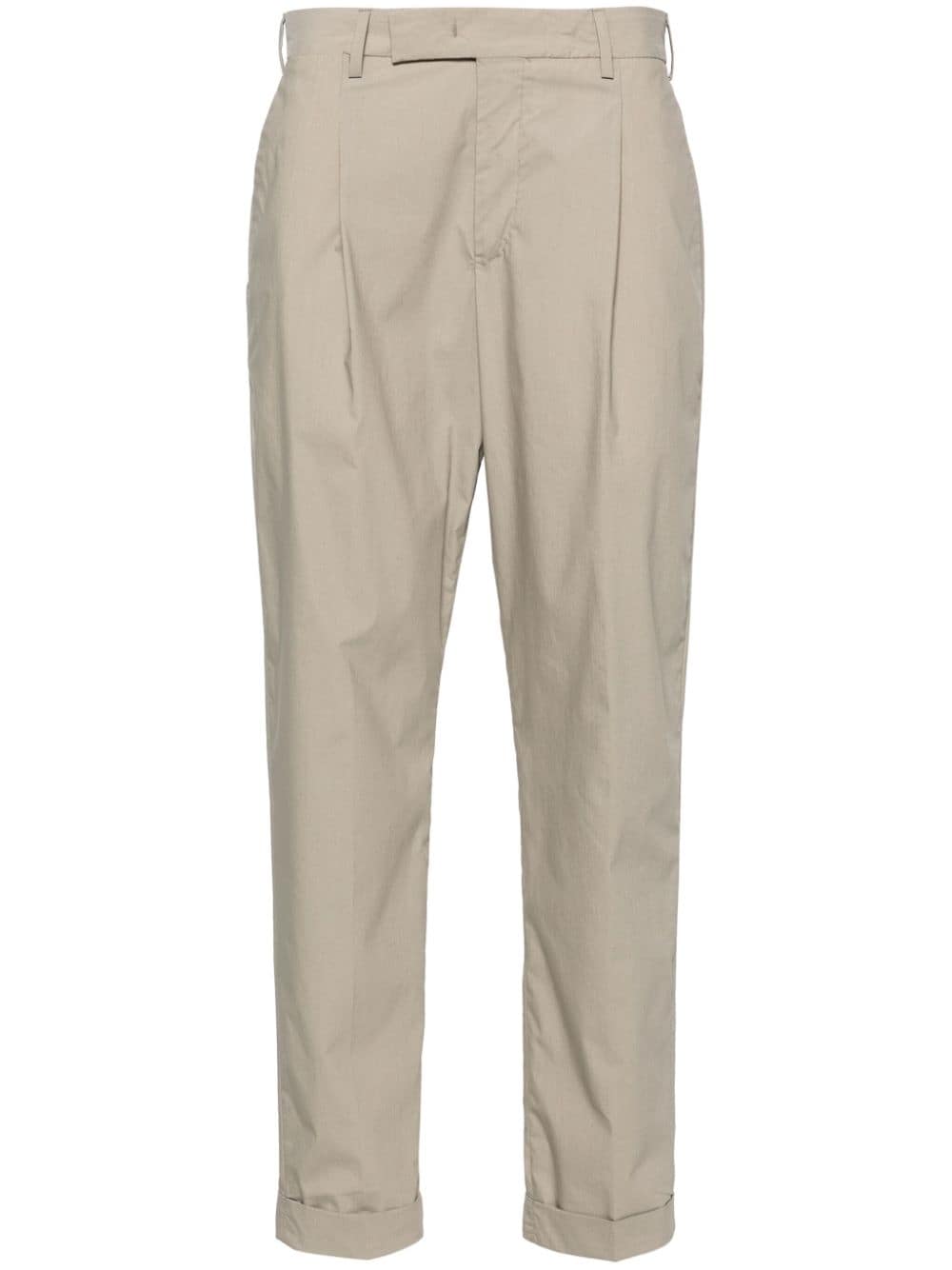 Pt Torino Mid-rise Chino Trousers In Neutrals