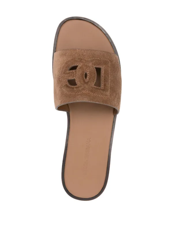 Dolce & Gabbana SUEDE SANDALS スエード サンダル 軽量 ロゴ Dolce & Gabbana DGロゴ スエードサンダル | ブラウン | FARFETCH JP