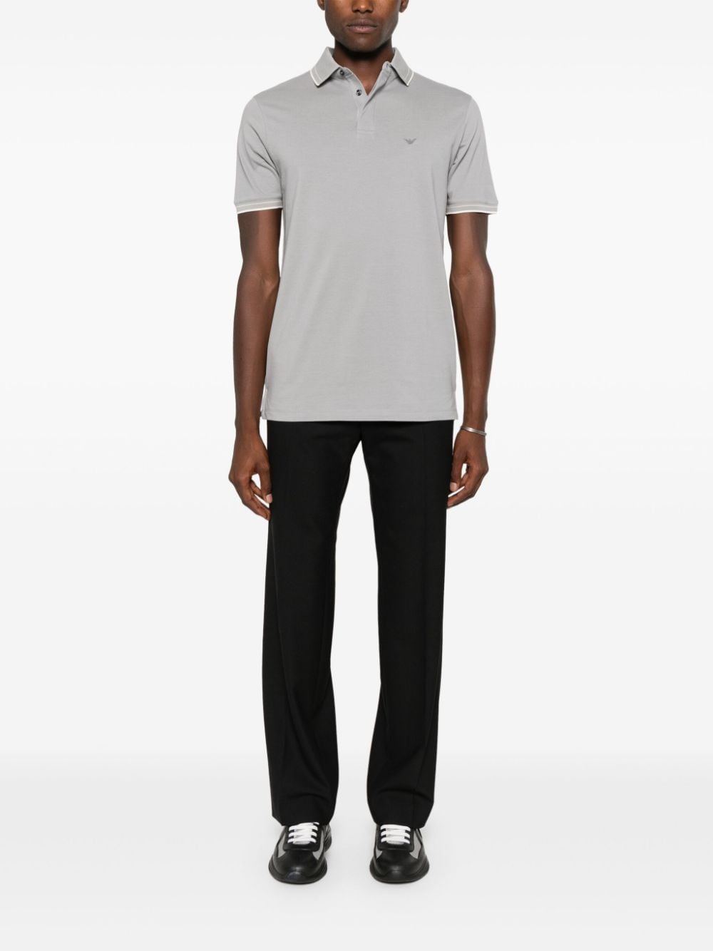 Emporio Armani Poloshirt met geborduurd logo - Grijs