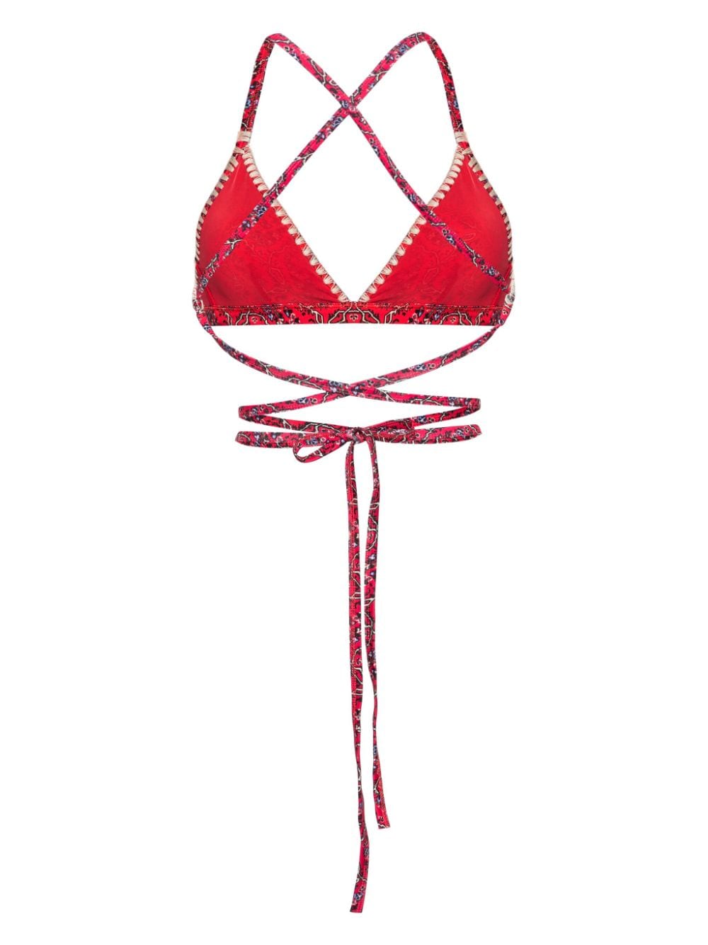 ISABEL MARANT Solange graphic-print bikini top - Roze