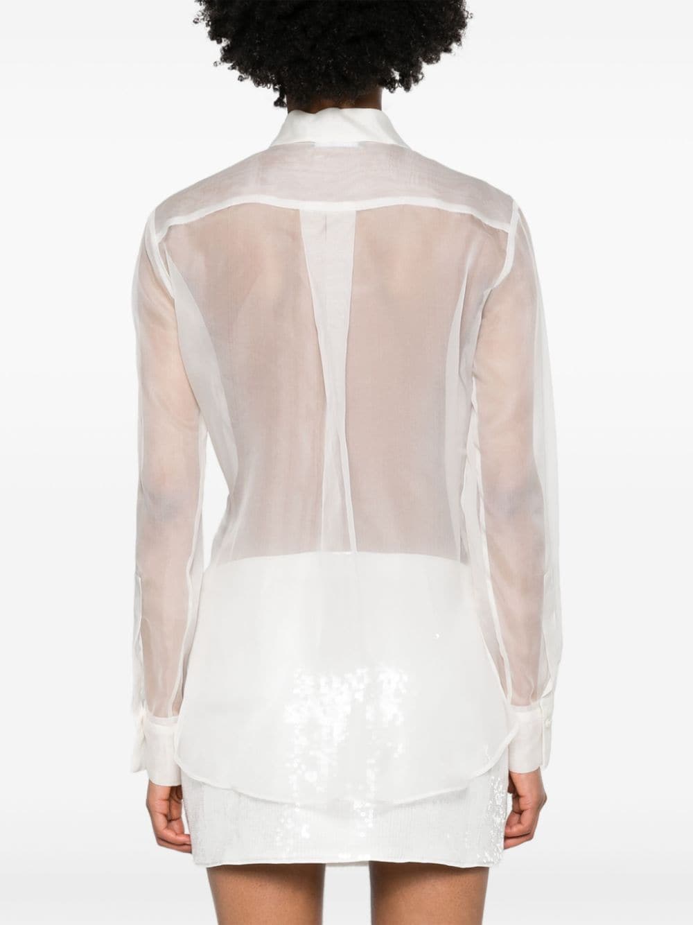 Shop Drhope Button-up Silk Shirt In White