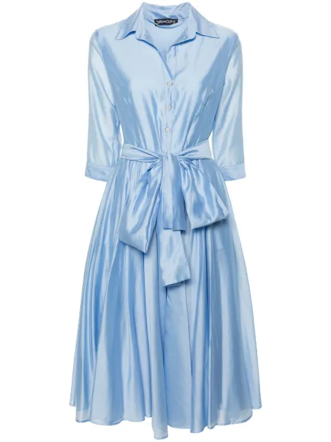 DRHOPE vestido camisero midi con diseño acampanado