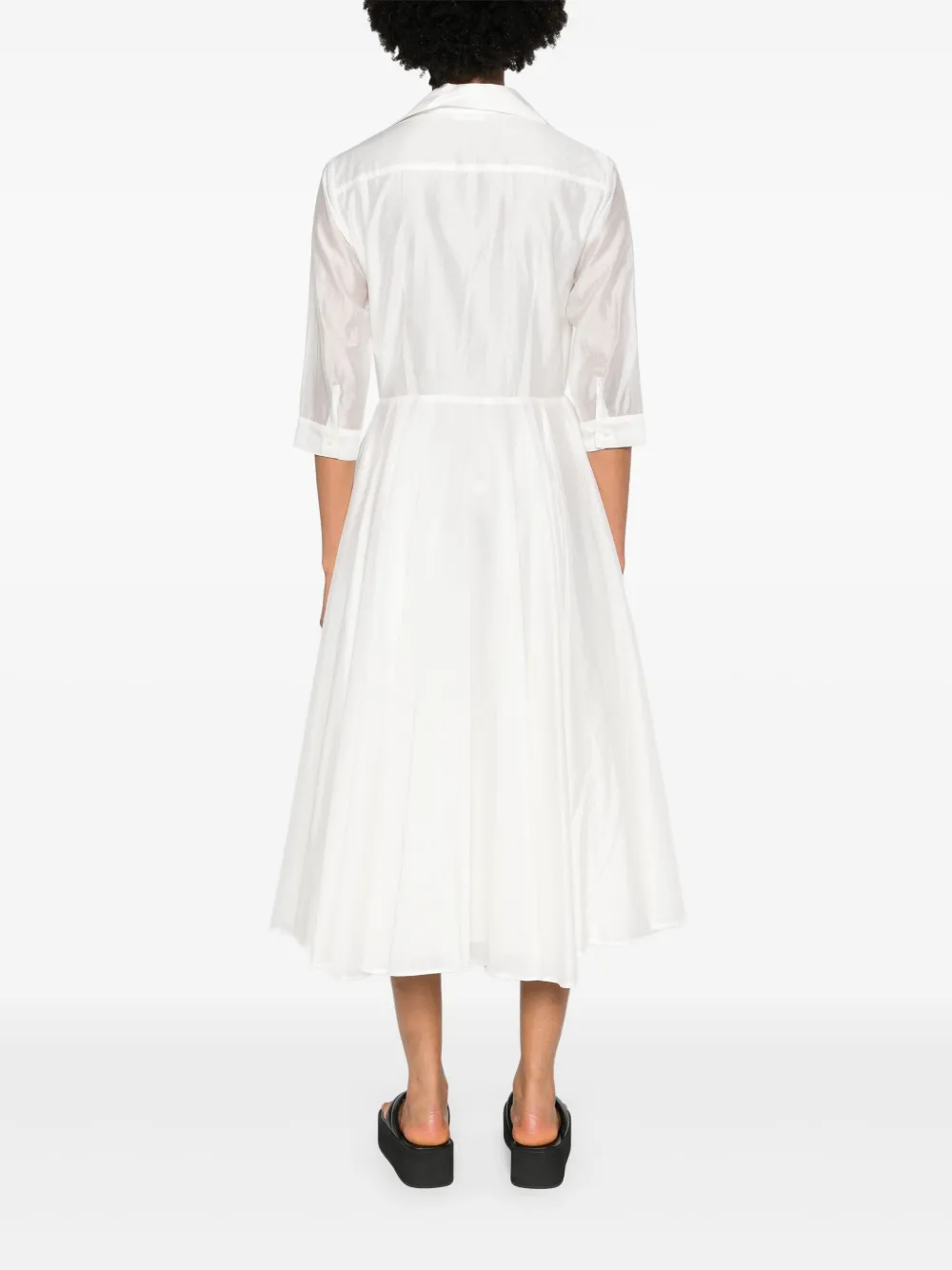 Shop Drhope Flared Midi Shirtdress In White