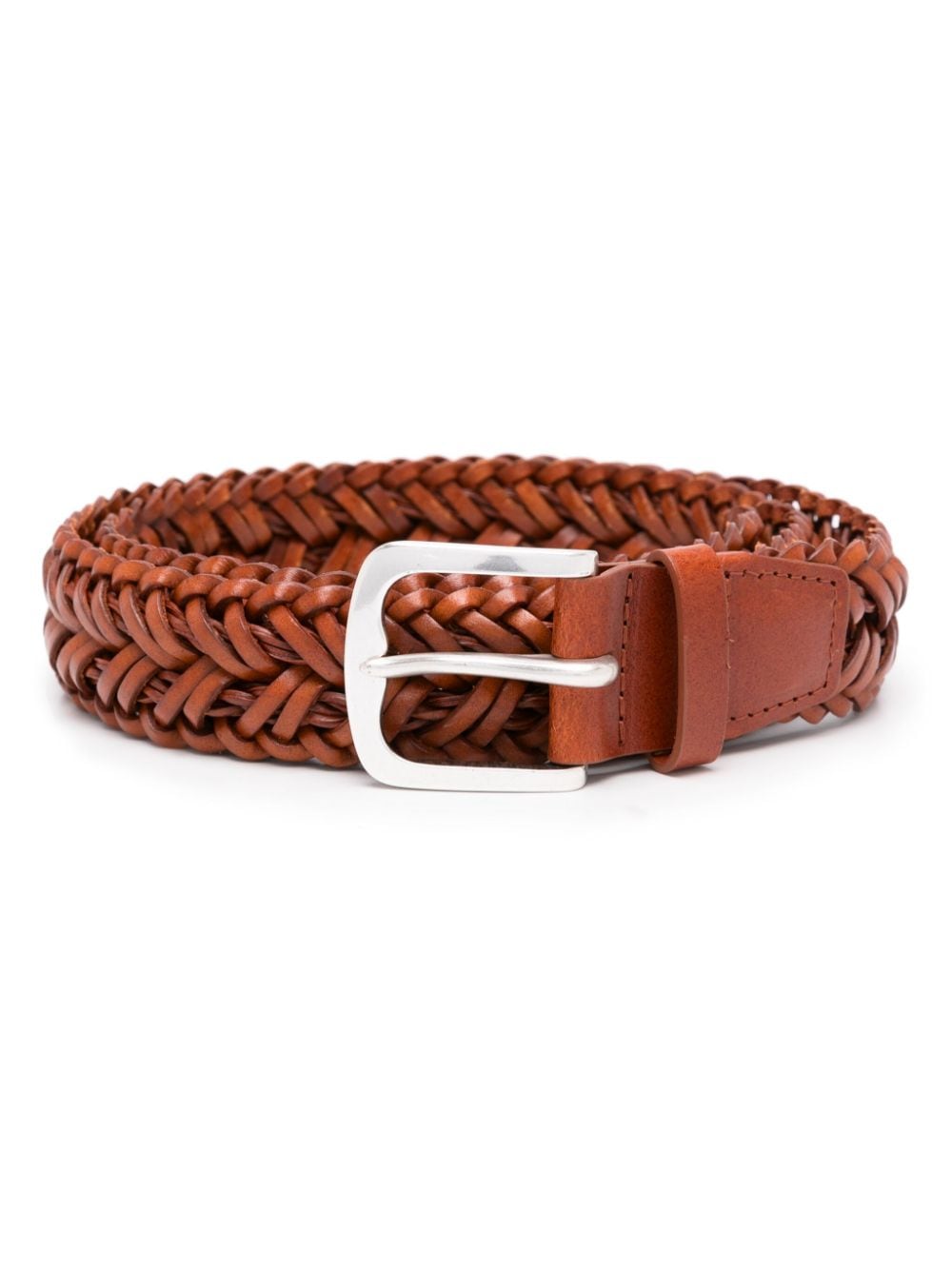 Orciani Colouring Braided-leather Belt In Orange