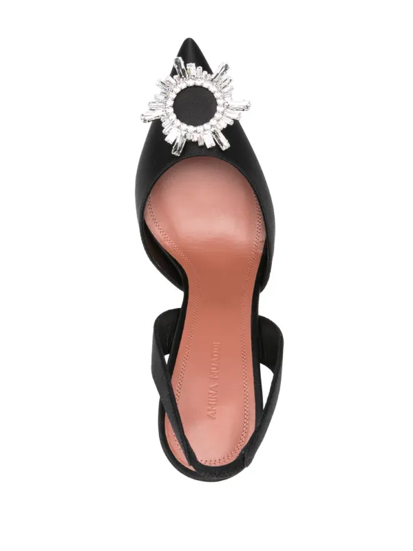 Amina Muaddi 105mm Begum Sling Pumps | Black | FARFETCH RO