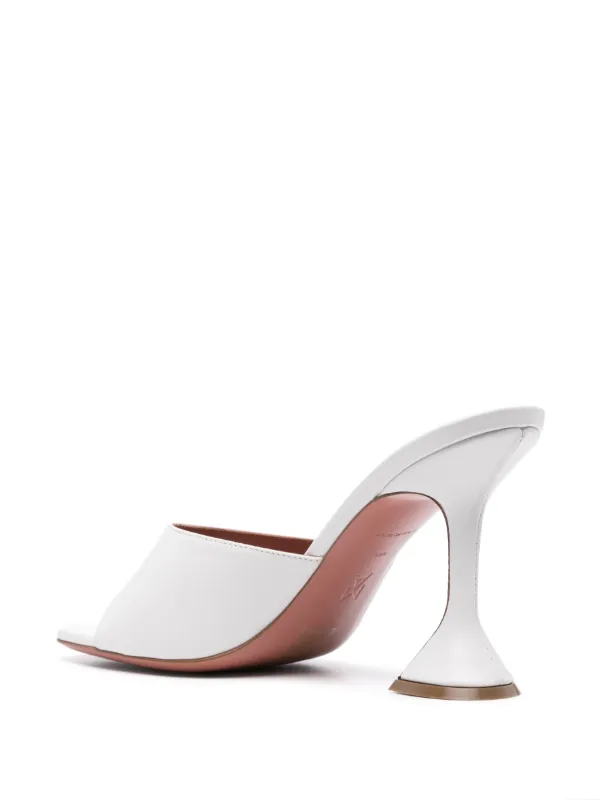 Amina Muaddi Lupita 95mm Leather Mules | White | FARFETCH PL Amina Muaddi Lupita 95mm Leather Mules | White | FARFETCH PL
