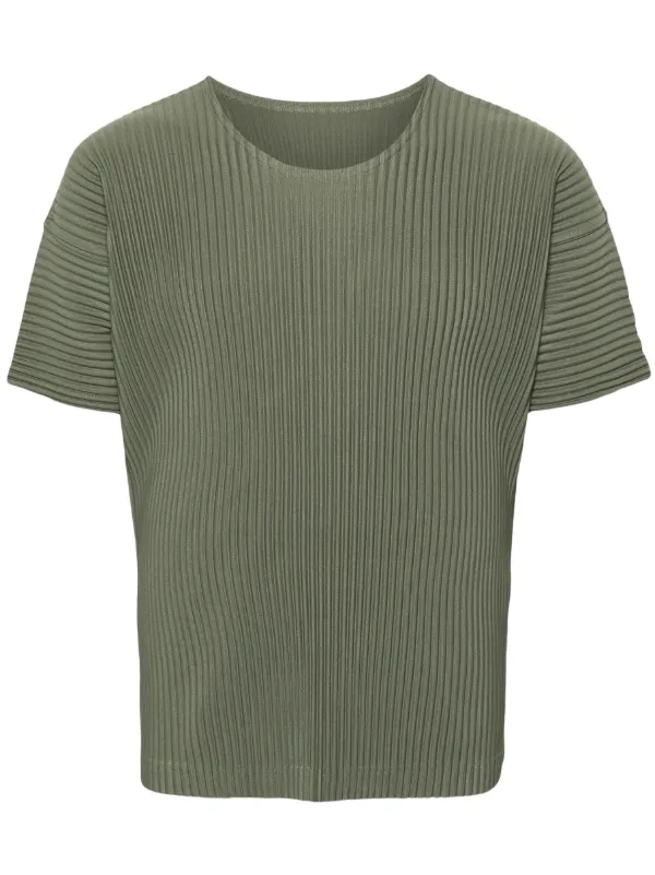Homme Plissé Issey Miyake Plissé Jersey T-shirt | Green | FARFETCH BN
