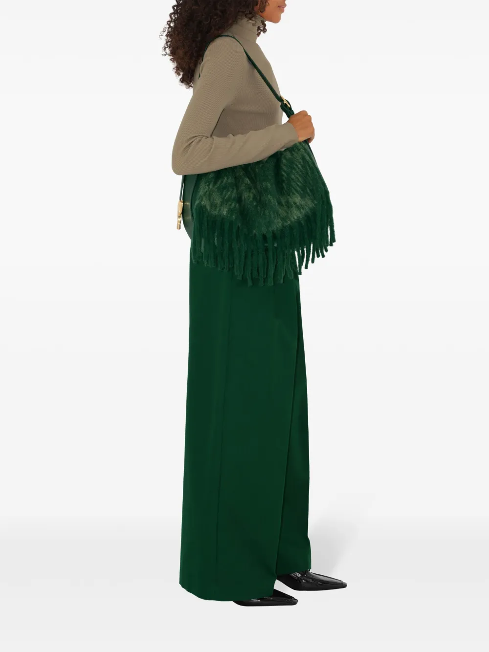 Burberry Extra Large Blanket Shoulder Bag In Green