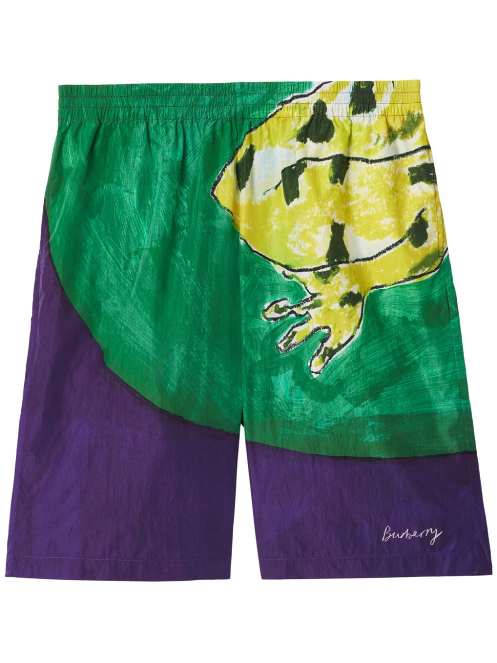 Burberry Elastische shorts met print Grijs