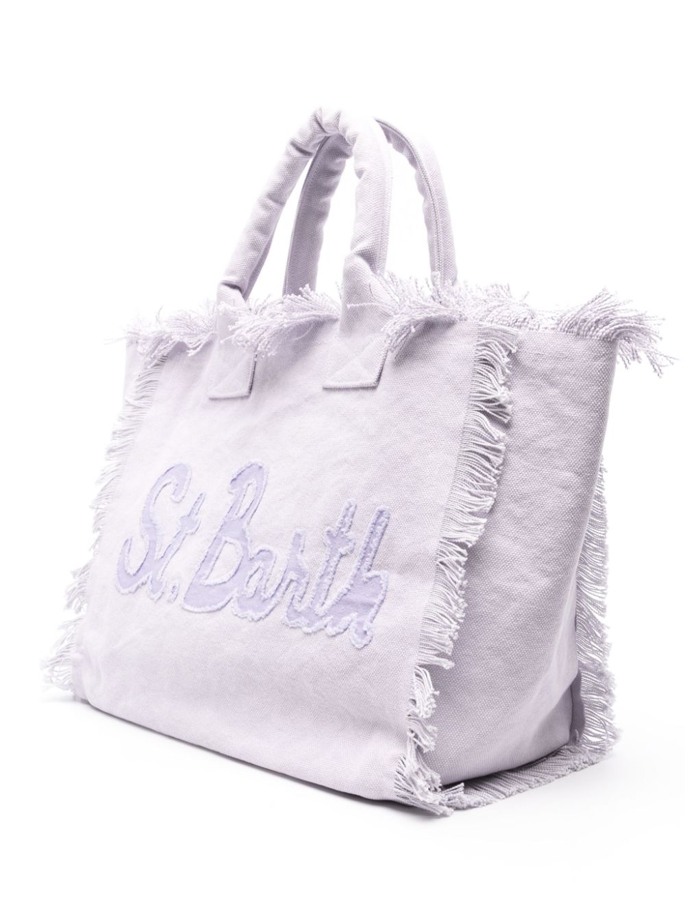 Shop Mc2 Saint Barth Vanity Logo-patch Beach Bag In Purple