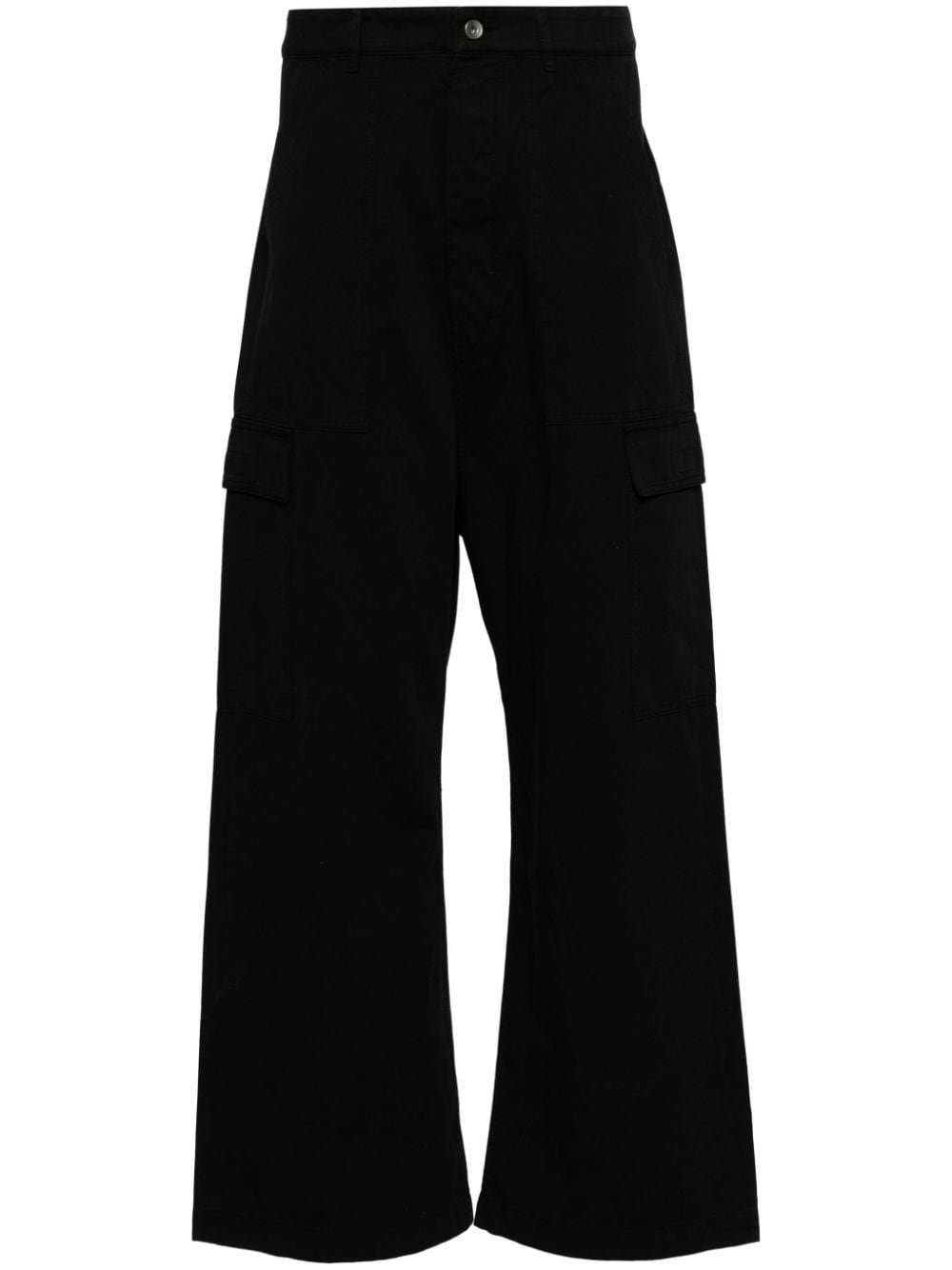 Shop Rick Owens Drkshdw Du01d1354tw Cotton Cargo Trousers In Black