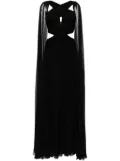 Zuhair Murad silk-chiffon cape gown - Black