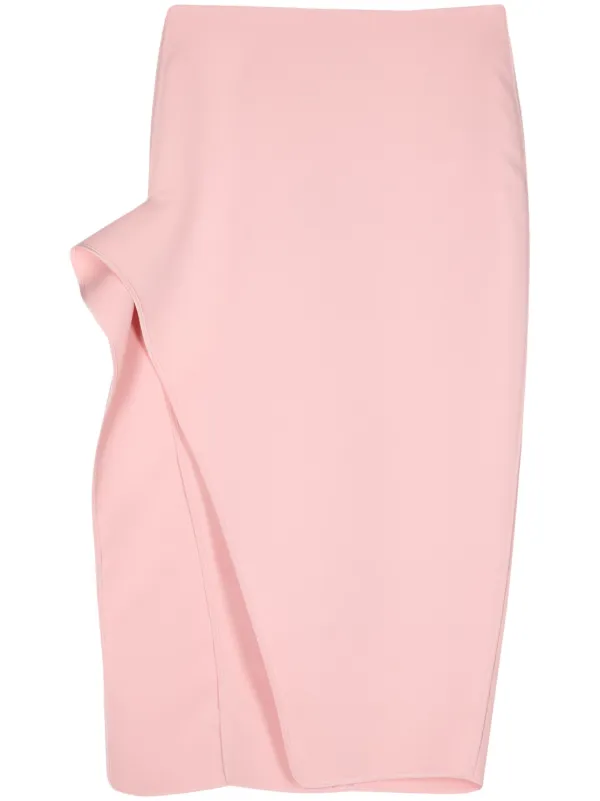 Maticevski Draped-detailing Midi Skirt in Pink
