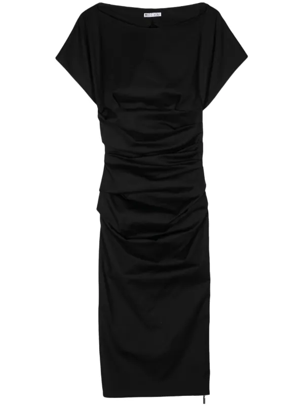Maticevski Yuzu Ruched Midi Dress in Black
