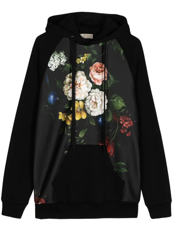 Elie Saab floral-print Hoodie Black FARFETCH JO