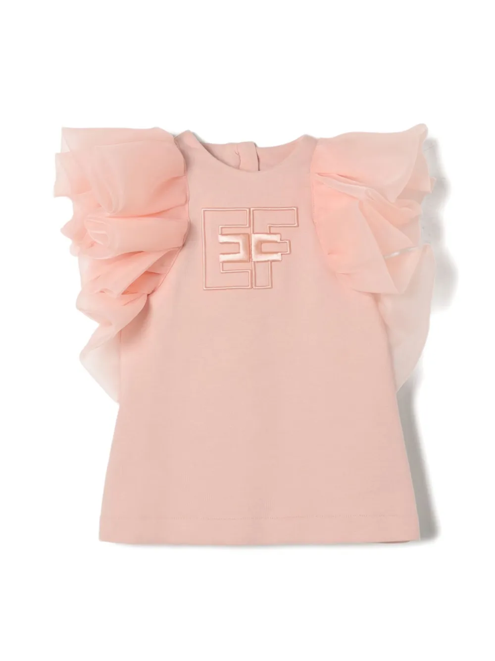 Elisabetta Franchi La Mia Bambina Logo-embroidered Dress In Pink