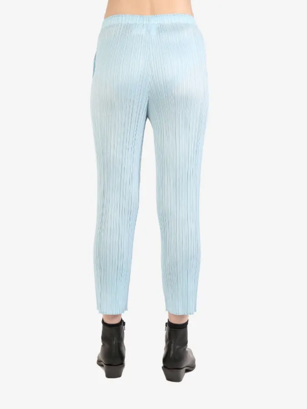 Pleats Please Issey Miyake プリーツ スリムパンツ | ブルー