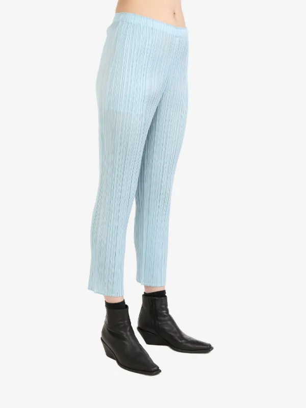 プリーツプリーズ スリムパンツ Pleats Please Issey Miyake プリーツ スリムパンツ | ブルー