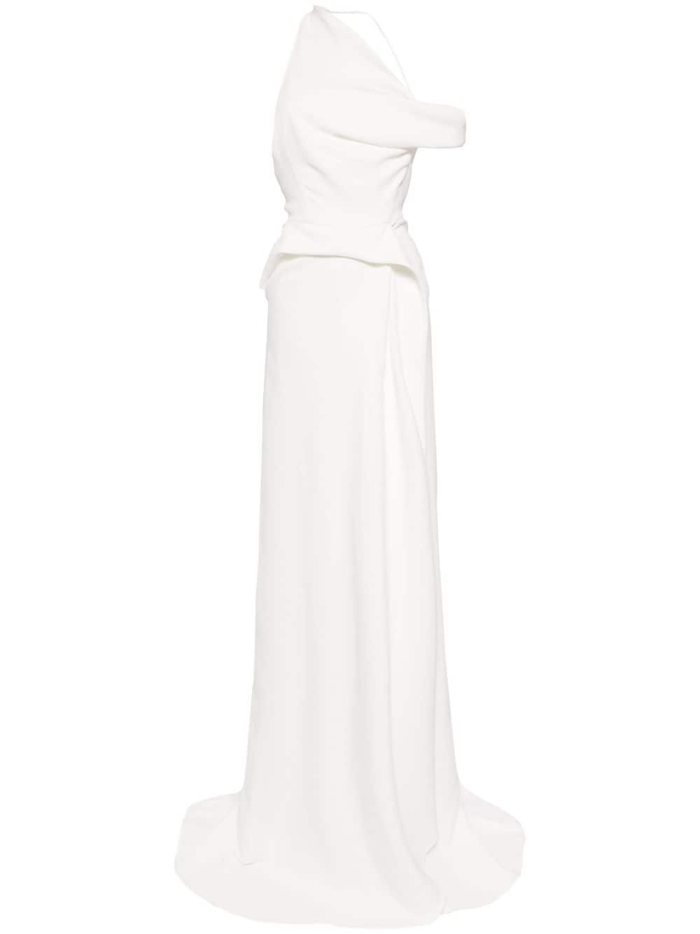 Maticevski Draped One-shoulder Maxi Dress In White