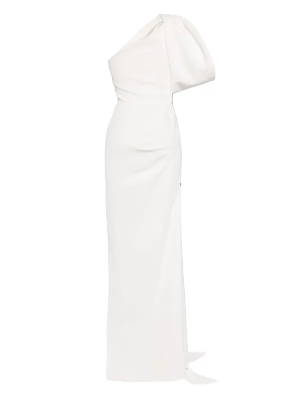 green emerald velvet dress Maticevski Tha Audacity Gown in White main image 0