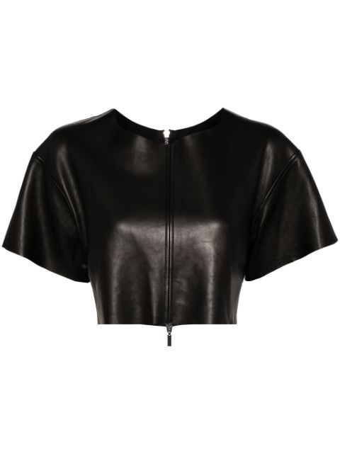 Maticevski cropped leather T-shirt
