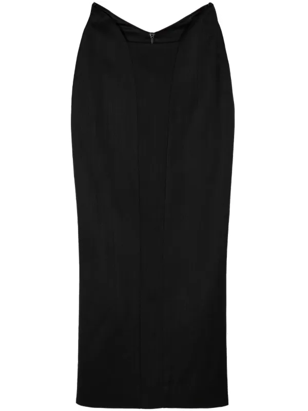 Maticevski Juniper Maxi Pencil Skirt in Black
