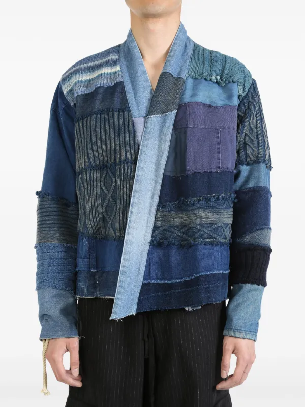 ジャケット・アウター Greg Lauren GL Jacket 3 Greg Lauren Mixed Blues GL1 Cropped Jacket | Blue | FARFETCH