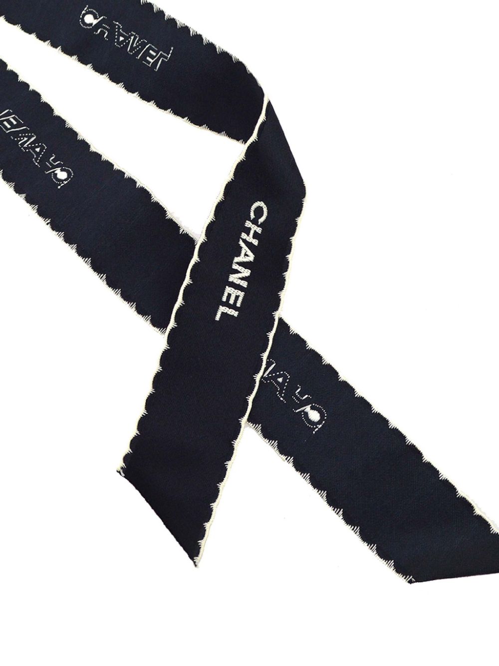 CHANEL 1990-2000s logo-embroidered satin bow Women