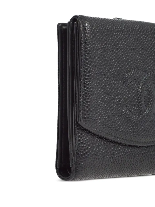 Chanel shops Stitched Black Wallet