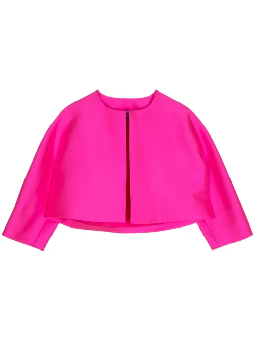 Veste crop en satin à fermeture zippée - Dice Kayek - Modalova