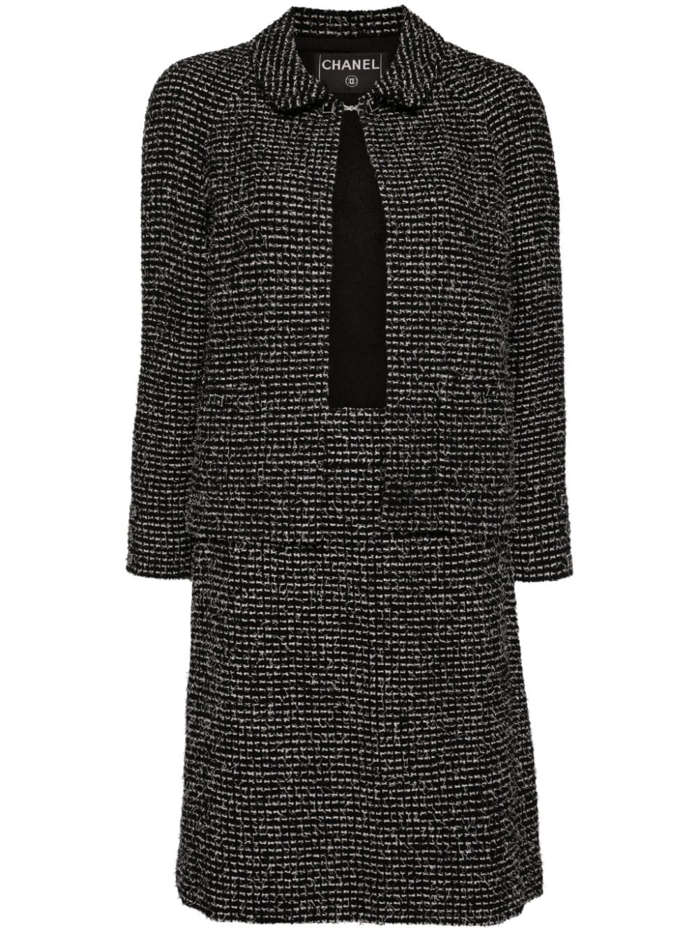 Pre-owned Chanel 1990-2000s Tweed Skirt Suit In Black