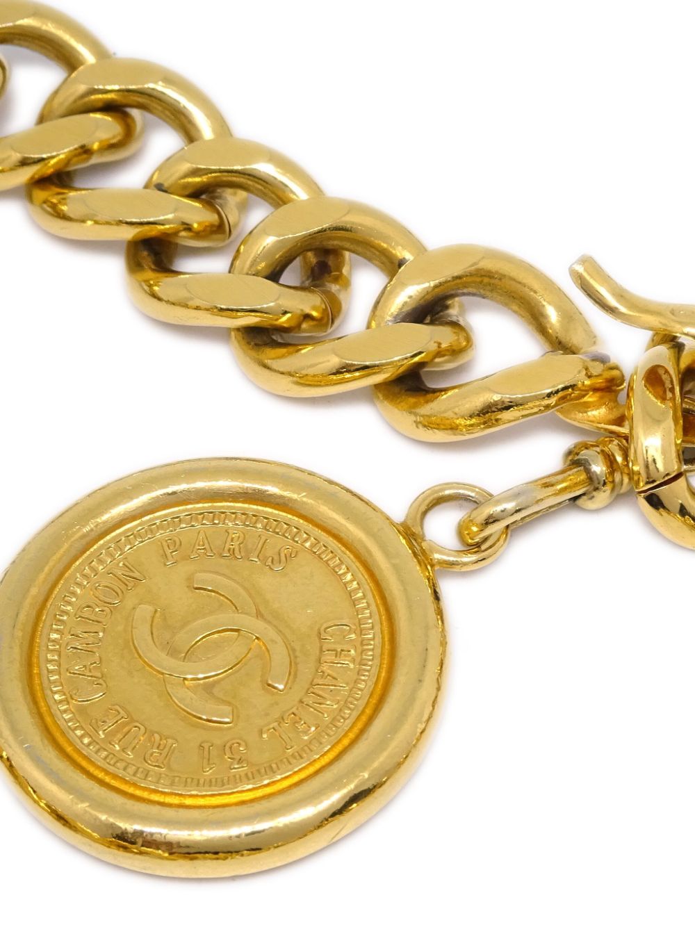 Cheap HOT SALE CHANEL 1990-2000s gold plated Medallion chain belt Women