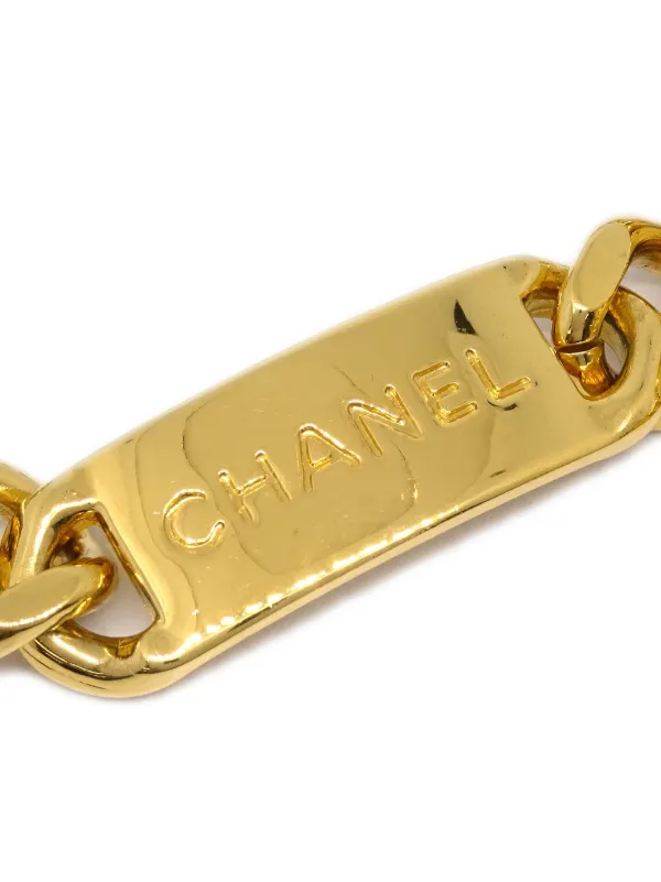CHANEL チェーンベルト ロゴチャーム付き CHANEL Pre-Owned 1990-2000 ロゴチャーム チェーンベルト