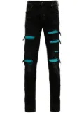 AMIRI suede-embellished skinny jeans - Black