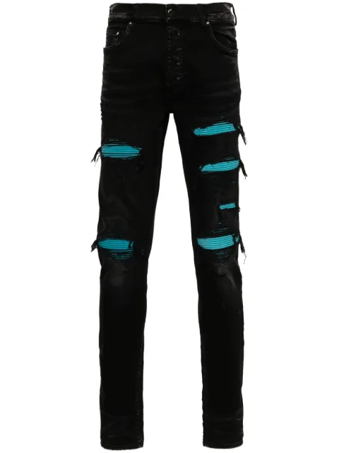 AMIRI suede-embellished skinny jeans