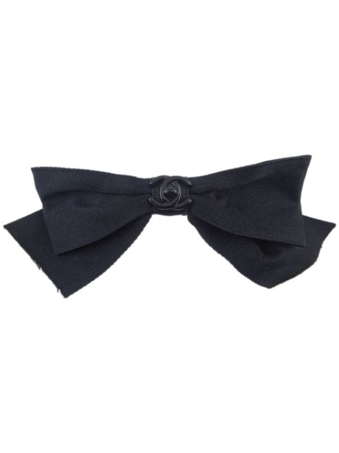 CHANEL 1990-2000s CC bow hair barrette Women