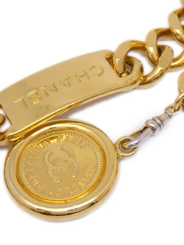 CHANEL Pre-Owned 1990-2000 Logo Medallion chain-link Belt  display picture 3